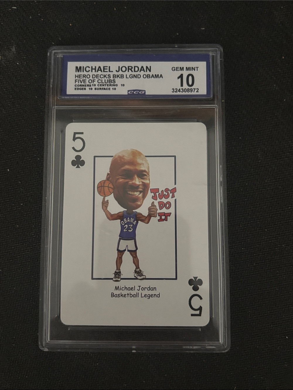 Michael Jordan 'Just Do It' 5 of Clubs Graded Collectible Card